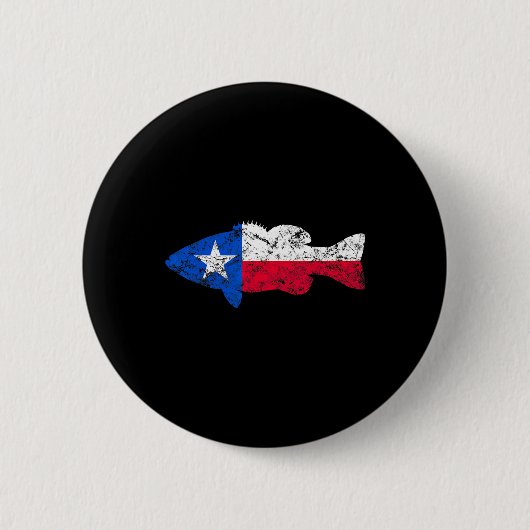Texas Flag Smallmouth B Angeln Button (Vorderseite)