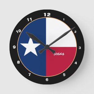Texas Flag & Texas fashion /design USA Runde Wanduhr