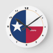 Texas Flag & Texas Mode /design USA Runde Wanduhr (Vorderseite)
