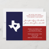 Texas Flag Thema Hochzeit Einladung Rot Weiß Blau (Vorderseite)