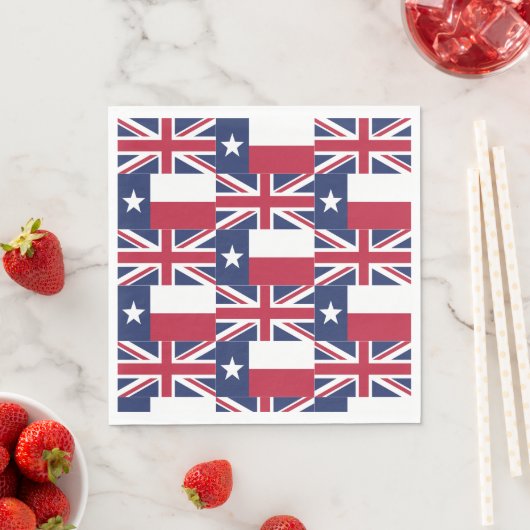 Texas Flag Union Jack Flag Papier Napkins Serviette (Beispiel)