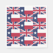 Texas Flag Union Jack Flag Papier Napkins Serviette (Vorderseite)