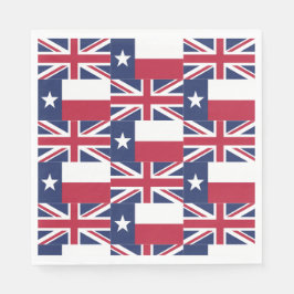 Texas Flag Union Jack Flag Papier Napkins Serviette