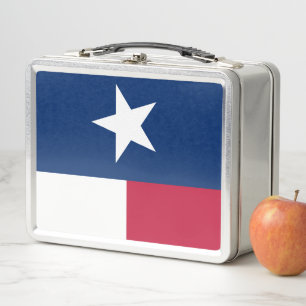 Texas Flag - Vertikale Anzeige Metall Brotdose