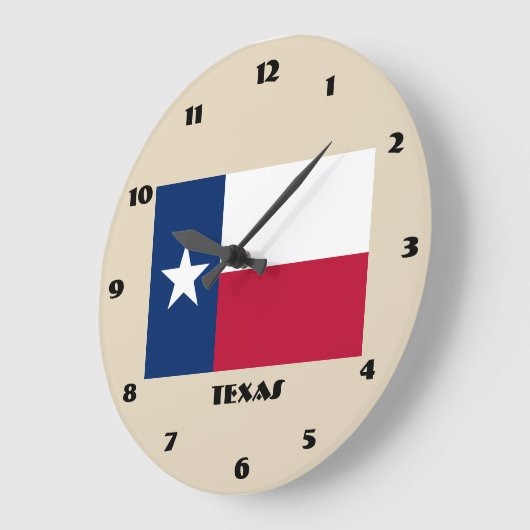 Texas Flag Wall Clock Große Wanduhr (Winkel)
