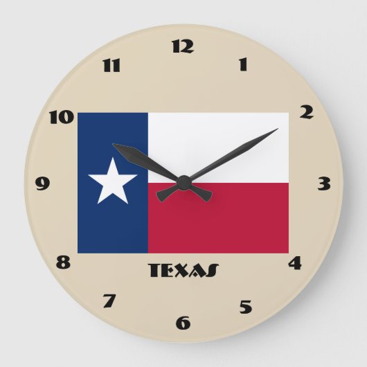 Texas Flag Wall Clock Große Wanduhr (Vorderseite)