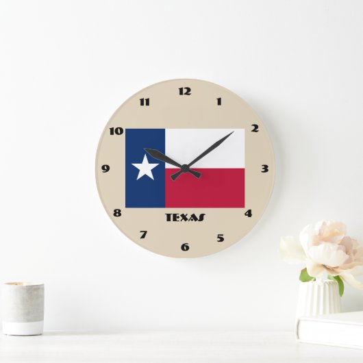 Texas Flag Wall Clock Große Wanduhr (Zuhause)