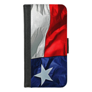 Texas Flag Wave Red White and Blue iPhone 8/7 Geldbeutel-Hülle