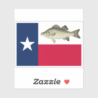 Texas Flag Weißer Bass Aufkleber