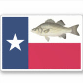 Texas Flag Weißer Bass Aufkleber (Vorderseite)