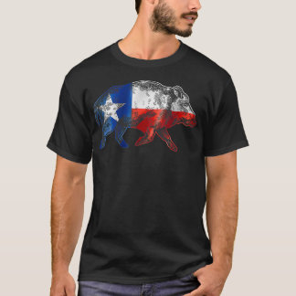Texas Flag Wild Hog Wildschweinjagd T-Shirt