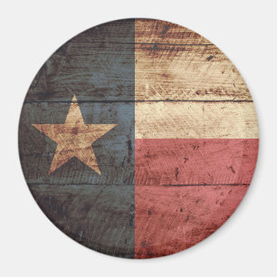 Texas-Flagge auf altem Holzmaserung Magnet