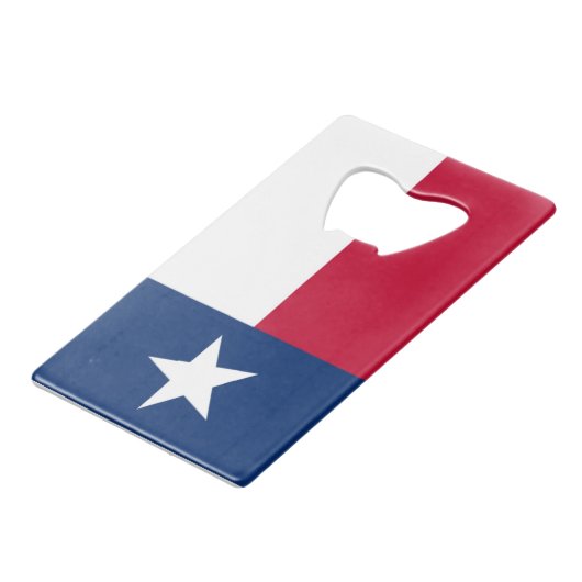 Texas-Flagge Geldkarten Flaschenöffner (Rückseite Schrägansicht)