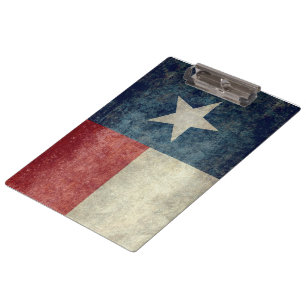 Texas-Flagge im Vintage-Retro-Stil auf einem Klemm Klemmbrett