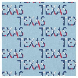 Texas-Flagge im Wort Texas auf lt-Blau Stoff