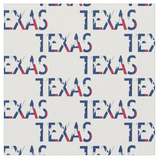Texas-Flagge im Wort Texas Stoff (Nahaufnahme)