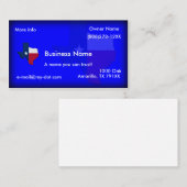 Texas Flagge-Karte Visitenkarten Visitenkarte (Vorne/Hinten)