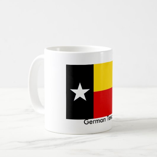 Texas-Flagge mit deutscher Flagge färbt Tasse (Vorderseite Links)