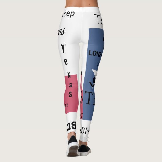 Texas-Flagge mit Text-Entwurf Leggings (Rückseite)