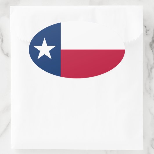 Texas-Flagge Ovaler Aufkleber (Tasche)