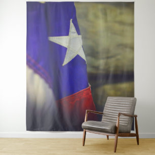 Texas-Flagge Rustikaler Lone-Star-Staat USA Wandteppich