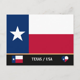 Texas-Flagge & Texas Bundesstaat USA / Amerika Postkarte