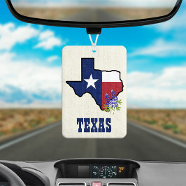 Texas-Flagge und Blume Bluebonnet Autolufterfrischer