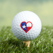 Texas-Flagge und Herz-Design Golfball (Insitu T-Shirt)