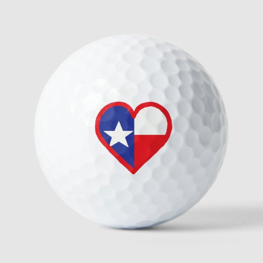 Texas-Flagge und Herz-Design Golfball (Vorderseite)