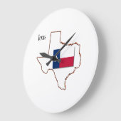 Texas-Flagge und -Karte Große Wanduhr (Winkel)