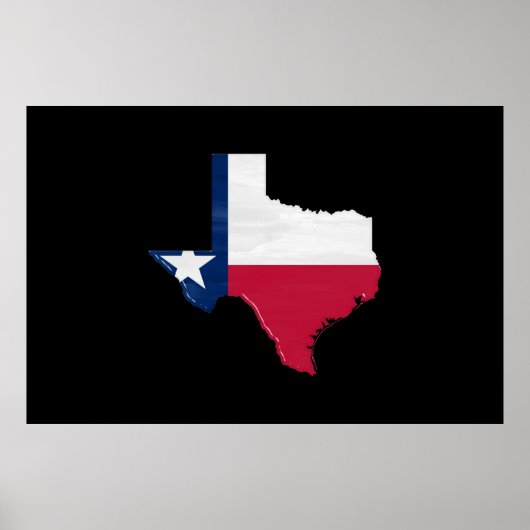Texas-Flagge und -Karte Poster (Vorne)