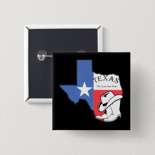 Texas: Flagge und Silhouette von Texas Button (Vorne & Hinten)