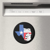 Texas: Flagge und Silhouette von Texas, Magnet (In Situ (Geschirrspüler))