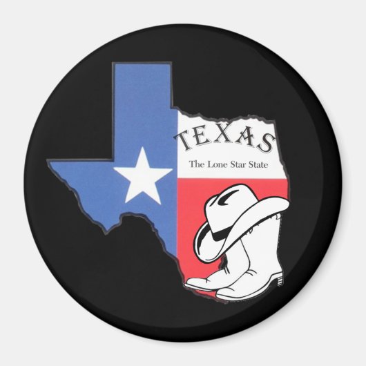 Texas: Flagge und Silhouette von Texas, Magnet (Vorne)