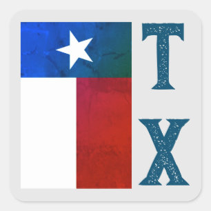 Texas-Flagge (vertikal) Quadratischer Aufkleber