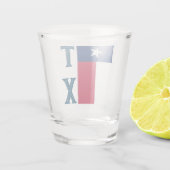 Texas-Flagge (vertikal) Schnapsglas (Rückseite)