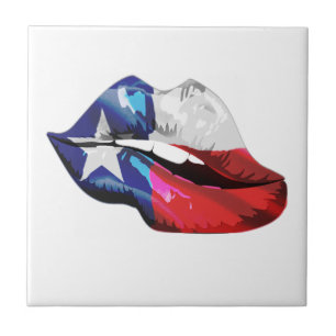 Texas-Flaggen-Lippen Fliese