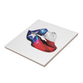 Texas-Flaggen-Lippen Fliese (Seite)