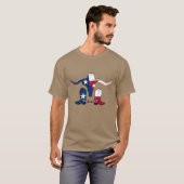 Texas-Flaggen-Ochse-Kopf mit Cowboyhut und T-Shirt (Vorne ganz)