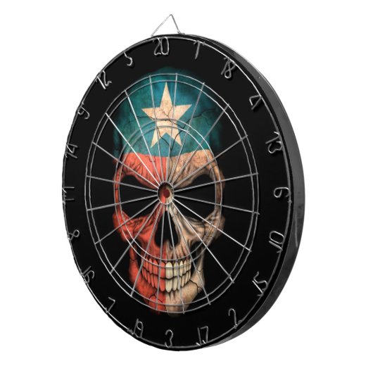 Texas-Flaggen-Schädel auf Schwarzem Dartscheibe (Vorderseite rechts)