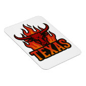 Texas Flame Bull Head - Fiery Longhorn Western Magnet (Rechte Seite)