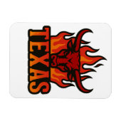 Texas Flame Bull Head - Fiery Longhorn Western Magnet (Horizontal)