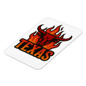 Texas Flame Bull Head - Fiery Longhorn Western Magnet (Linke Seite)
