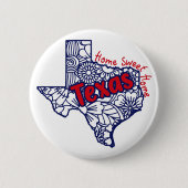 Texas Floral Doodles Button (Vorderseite)