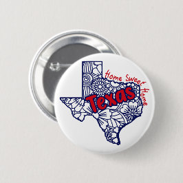 Texas Floral Doodles Button