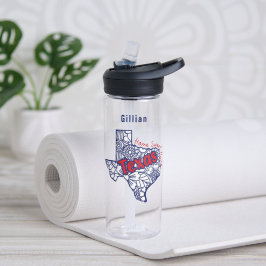 Texas Floral Doodles Personalisiert Trinkflasche