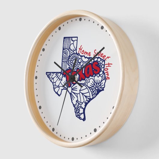 Texas Floral Doodles Uhr (Winkel)