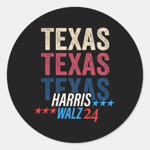 Texas for Kamala Harris Tim Wheimer 2024 Retro Runder Aufkleber