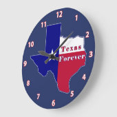Texas Forever Flag Karte Große Wanduhr (Winkel)