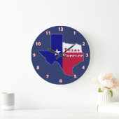 Texas Forever Flag Karte Große Wanduhr (Zuhause)